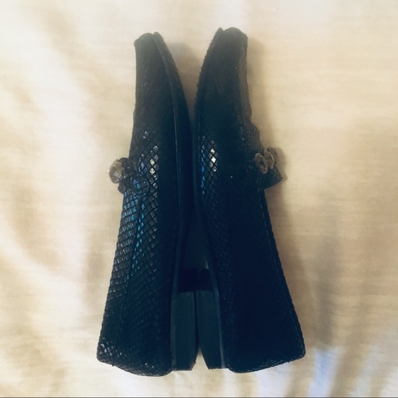 Stuart Weitzman Reptile Jeweled Loafers - Picture 3 of 6